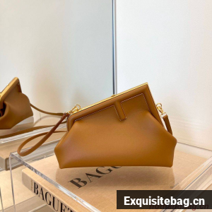 Fendi Original Leather Medium Clutch Bag 56832 Brown