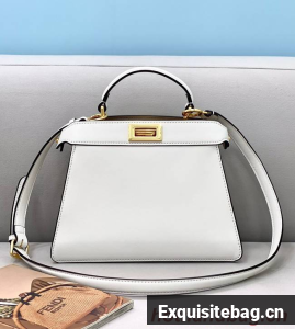 Fendi Peekaboo ISeeU MEDIUM leather bag 80011A white