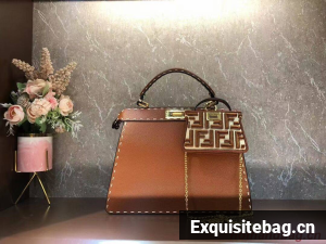 Fendi Peekaboo ISeeU MEDIUM leather bag F8637 brown