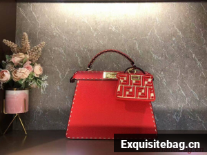 Fendi Peekaboo ISeeU MEDIUM leather bag F8637 red