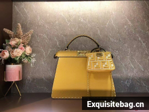 Fendi Peekaboo ISeeU MEDIUM leather bag F8637 yellow