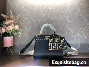 Fendi Peekaboo ISeeU Small leather bag F8636 BLACK