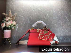 Fendi Peekaboo ISeeU Small leather bag F8636 RED