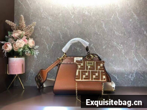 Fendi Peekaboo ISeeU Small leather bag F8636 brown