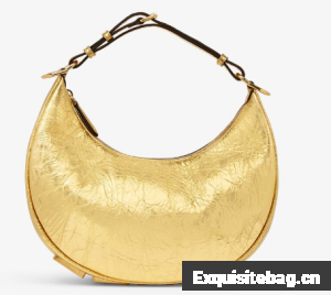 Fendigraphy Small Gold laminated leather bag 8BR798A