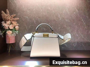 FENDI PEEKABOO ISEEU SMALL leather bag F1615 white