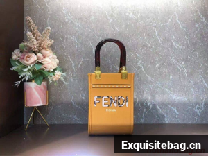 FENDI MINI SUNSHINE SHOPPER leather mini-bag 8BS051ABV orange FENDI MINI SUNSHINE SHOPPER leather mini-bag 8BS051ABV orange