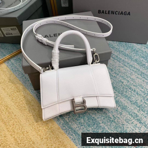 Balenciaga HOURGLASS XS TOP HANDLE BAG Grained calsfkin B108896 white Balenciaga HOURGLASS XS TOP HANDLE BAG Grained calsfkin B108896 white