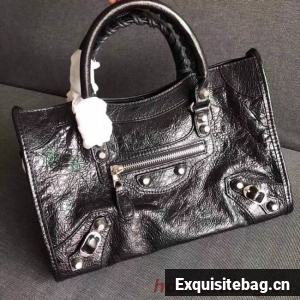 Balenciaga The City Handbag Calf leather 382568 black