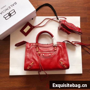 Balenciaga The City Handbag Calf leather 382568 red