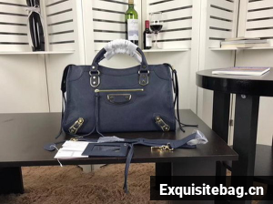 Balenciaga Giant City Gold Studs Handbag B084334 Blue Balenciaga Giant City Gold Studs Handbag B084334 Blue