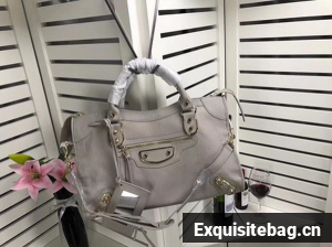 Balenciaga Giant City Gold Studs Handbag B084334 Light Grey Balenciaga Giant City Gold Studs Handbag B084334 Light Grey