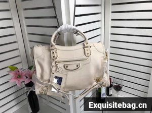 Balenciaga Giant City Gold Studs Handbag B084334 OffWhite Balenciaga Giant City Gold Studs Handbag B084334 OffWhite
