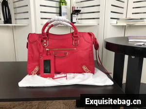 Balenciaga Giant City Gold Studs Handbag B084334 Red Balenciaga Giant City Gold Studs Handbag B084334 Red