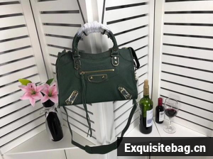 Balenciaga Giant City Gold Studs Handbag B084335 Green Balenciaga Giant City Gold Studs Handbag B084335 Green