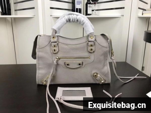 Balenciaga Giant City Gold Studs Handbag B084335 Light Grey Balenciaga Giant City Gold Studs Handbag B084335 Light Grey