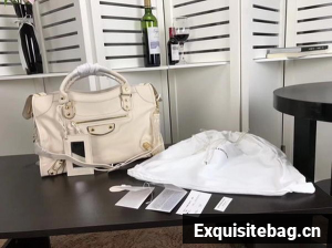 Balenciaga Giant City Gold Studs Handbag B084335 OffWhite Balenciaga Giant City Gold Studs Handbag B084335 OffWhite