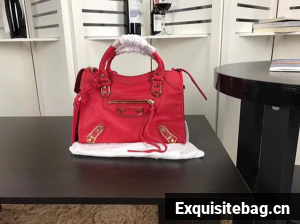 Balenciaga Giant City Gold Studs Handbag B084335 Red Balenciaga Giant City Gold Studs Handbag B084335 Red