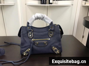 Balenciaga Giant City Gold Studs Handbag B084336 Blue Balenciaga Giant City Gold Studs Handbag B084336 Blue