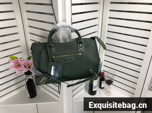 Balenciaga Giant City Gold Studs Handbag B084336 Green Balenciaga Giant City Gold Studs Handbag B084336 Green