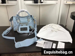 Balenciaga Giant City Gold Studs Handbag B084336 Light Blue Balenciaga Giant City Gold Studs Handbag B084336 Light Blue