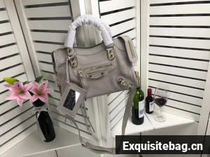 Balenciaga Giant City Gold Studs Handbag B084336 Light Grey Balenciaga Giant City Gold Studs Handbag B084336 Light Grey