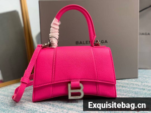 Balenciaga HOURGLASS XS TOP HANDLE BAG Grained calsfkin B108896 neon pink Balenciaga HOURGLASS XS TOP HANDLE BAG Grained calsfkin B108896 neon pink