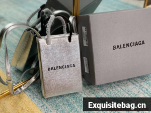 Balenciaga Original Leather Mini Shopper Bag B152865 Silver Balenciaga Original Leather Mini Shopper Bag B152865 Silver
