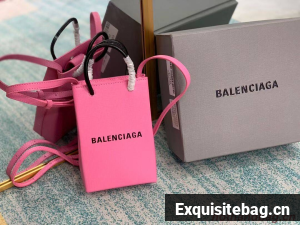 Balenciaga Original Leather Mini Shopper Bag B152865 pink&black Balenciaga Original Leather Mini Shopper Bag B152865 pink&black