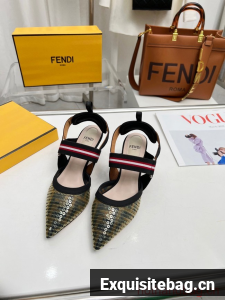 Fendi Colibri mesh high-heeled slingbacks 93615-1