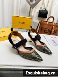 Fendi Colibri mesh high-heeled slingbacks 93615-4