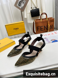 Fendi Colibri mesh high-heeled slingbacks 93615-5