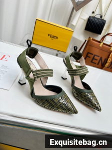 Fendi Colibri mesh high-heeled slingbacks 93616-1