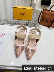 Fendi Colibri mesh high-heeled slingbacks 93616-2