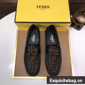 Fendi Mens FF Squared leather loafers 93833-3