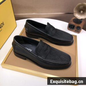 Fendi Mens FF Squared leather loafers 93833-5