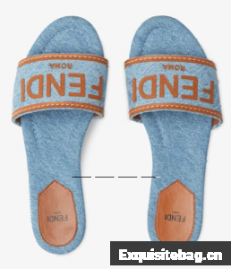 Fendi Signature Light blue denim slides 93662-2