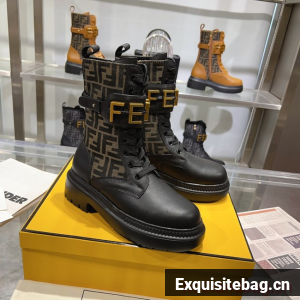 Fendi graphy leather biker boots 93702-1