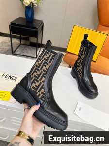 Fendi graphy leather biker boots 93705-4