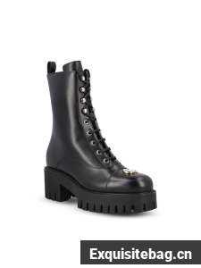 Gucci Womens lace-up ankle boot with GG 840739-3