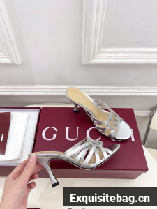 Gucci Womens slide sandal with crystal Interlocking G 852663-1