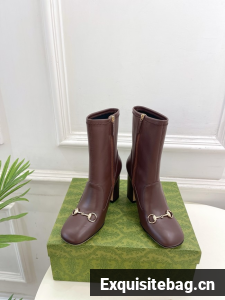 Gucci WOMENS SHORT BOOTS Lambskin heel 6.5CM 55252-3