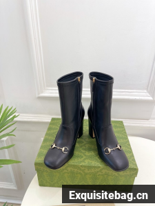 Gucci WOMENS SHORT BOOTS Lambskin heel 6.5CM 55252-4