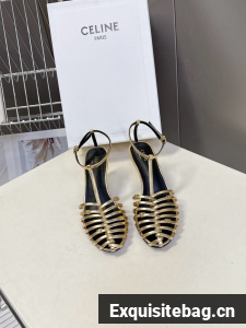 CELINE CAGE HEELED SANDAL IN GOATSKIN 36633-1