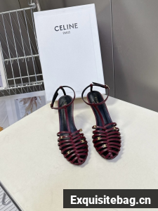 CELINE CAGE STRAPPY SANDAL IN LAMINATED LAMBSKIN 36657-4