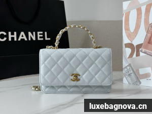 Chanel Caviar Quilted Wallet On Chain WOC White