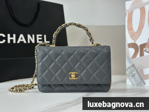 Chanel Caviar Quilted Wallet On Chain WOC Grey